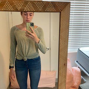 American Eagle Soft & Sexy Olive Green Long Sleeve
